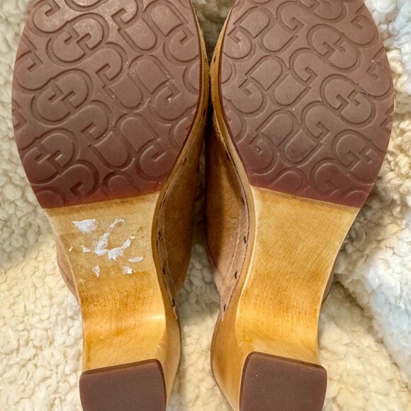 UGG Abbie Tan Suede Clogs, Studded, Sherpa Footbed – Women’s Size 8 - Picture 11 of 14